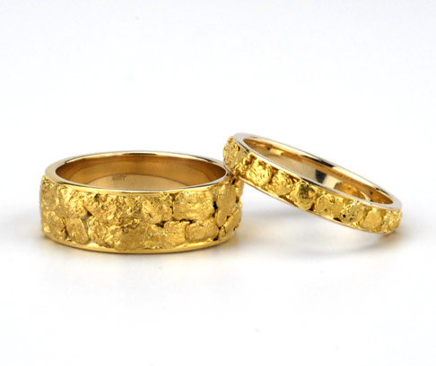 to Alaska Gold Nugget Wedding Ring 
