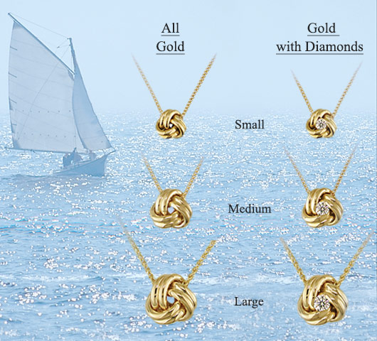 True Love Knot Necklace, Yellow Gold - Cross Jewelers