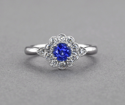 Blue Sapphire Diamond Ring Cross Jewelers
