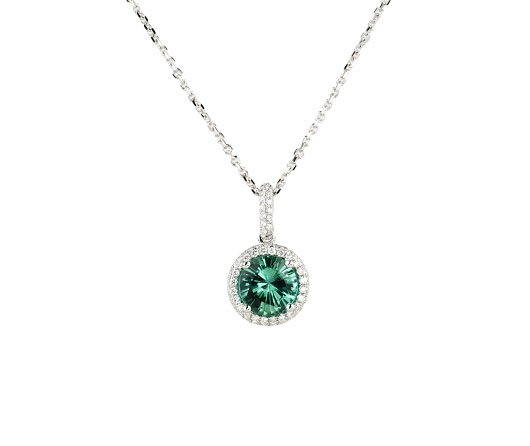 Green Maine Tourmaline & Diamond Necklace - Cross Jewelers