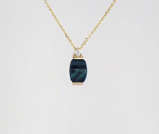 Eureka Blue Maine Tourmaline & Diamond Necklace - Cross Jewelers