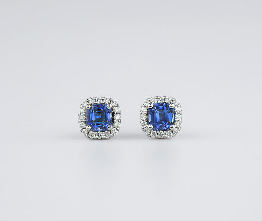 Blue Sapphire & Diamond Earrings - Cross Jewelers