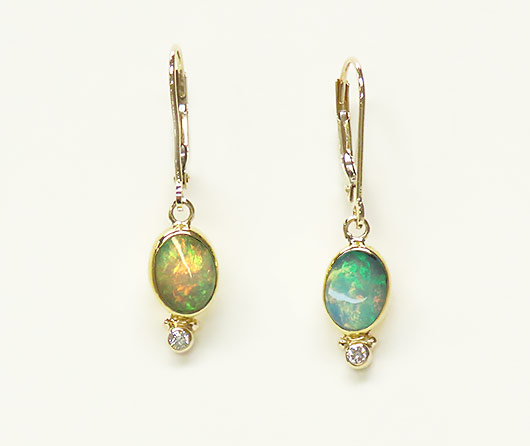 The Garden of Eden East African Opal & Diamond Earrings