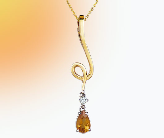 Morning Light Citrine & Diamond Necklace