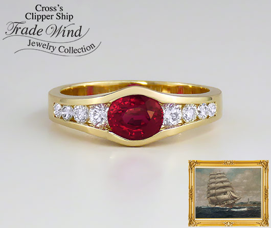 From Sea to Shining Sea, Burma Ruby & Diamond Ring