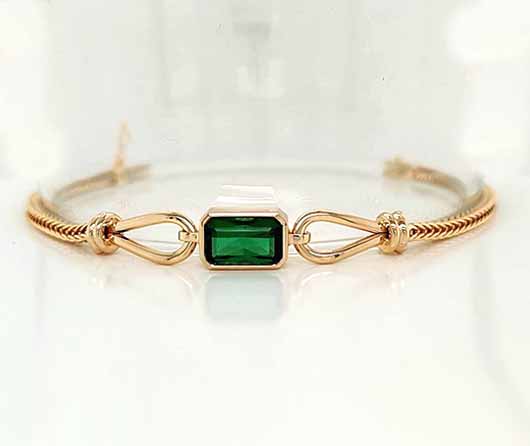 Green Maine Tourmaline Foxtail Bracelet