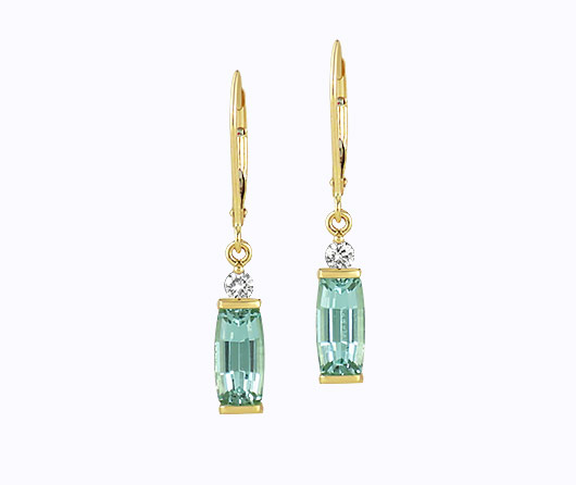 TOURMALINE AND DIAMOND EARRINGS | Diamond earrings, Tourmaline, Earrings