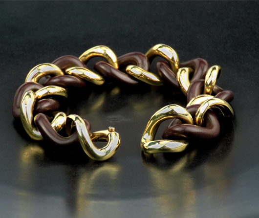 Matinicus Island Chocolate Bracelet, 14K yellow Gold