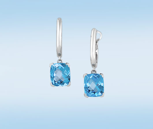 St. Kitts Blue Topaz Dangle Earrings