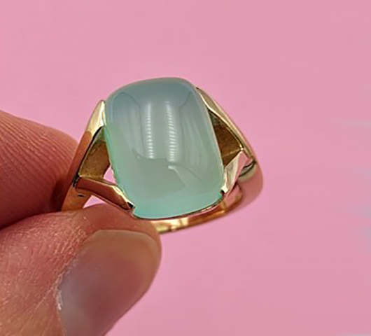 This is a Big Baby Blue Chalcedony Ring