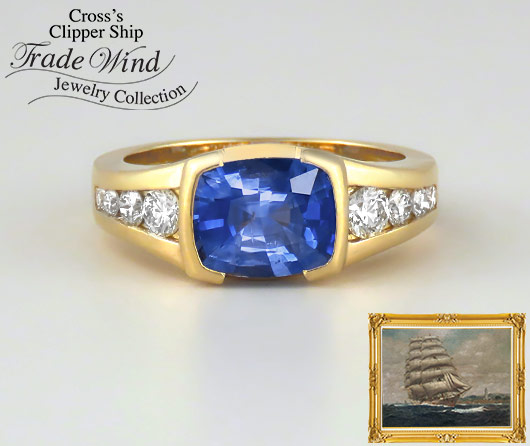Pacific Reach Blue Sapphire & Diamond Ring