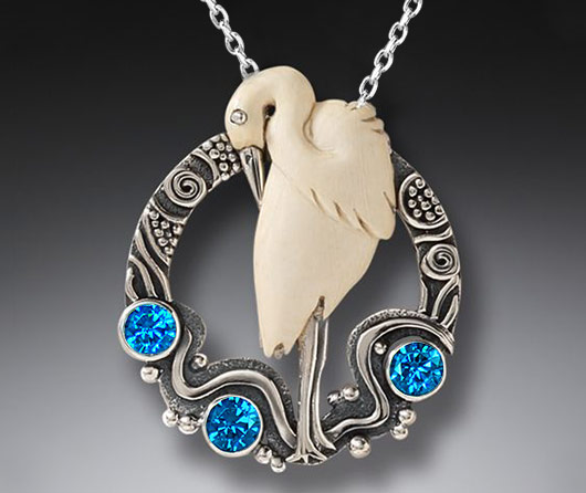 The Snowy White Egret, A Symbol of Peace Necklace