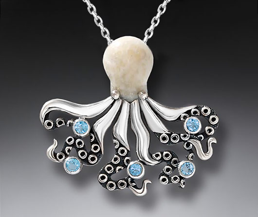 The Blue Ring Octopus Necklace