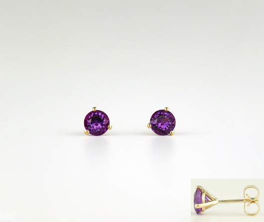 Martini Maine Amethyst Earrings, 5.5mm