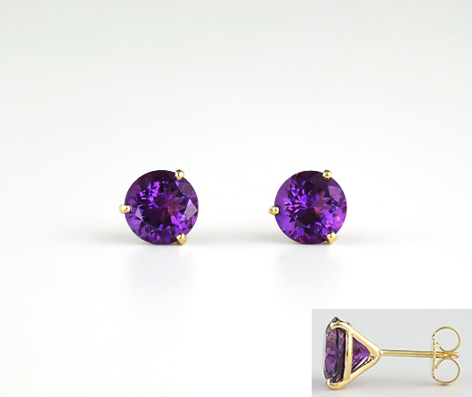 Martini Maine Amethyst Earrings, 8mm