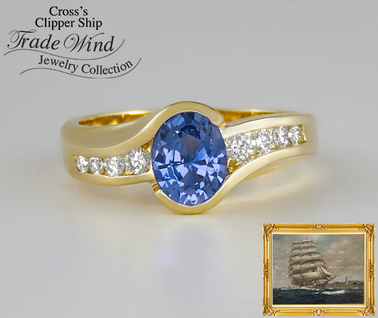 Sea Sense Blue Sapphire & Diamond Ring