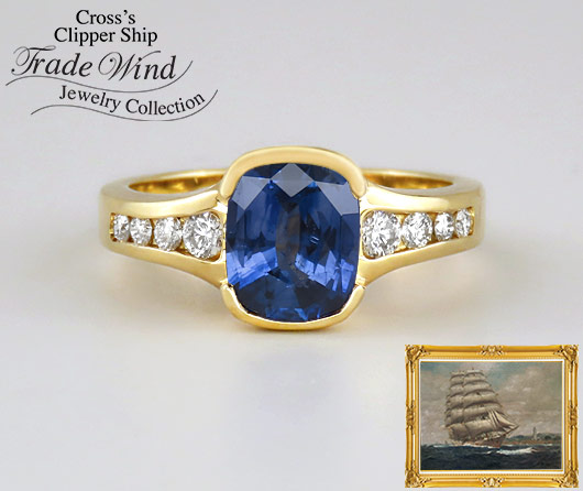 The Gull Blue Sapphire & Diamond Ring