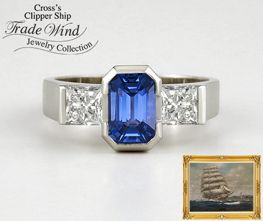 Fine Formal Blue Sapphire & Diamond Ring