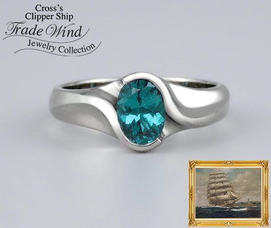 Returning Tide Teal Maine Tourmaline Ring