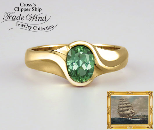 Returning Tide Green Maine Tourmaline Ring