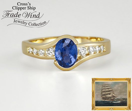 Sea Sense Blue Sapphire & Diamond Ring