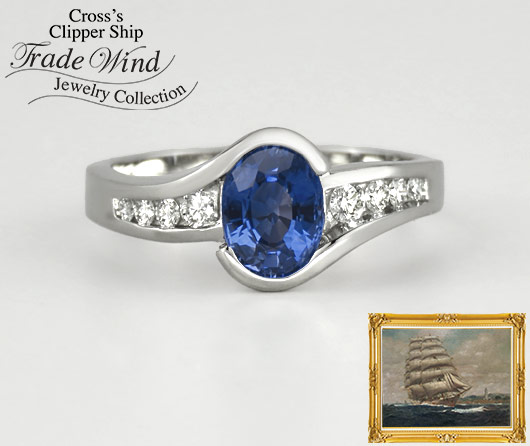 Sea Sense Blue Sapphire & Diamond Ring - Cross Jewelers