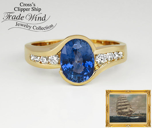 Sea Sense Blue Sapphire & Diamond Ring