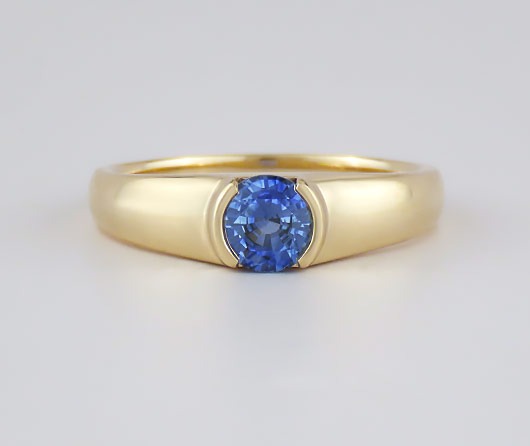 Vineyard Sound Blue Sapphire Ring, Yellow Gold