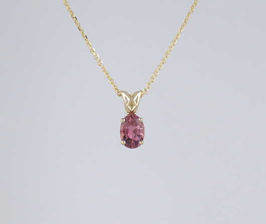 Lace Pink Maine Tourmaline Necklace – Yellow Gold