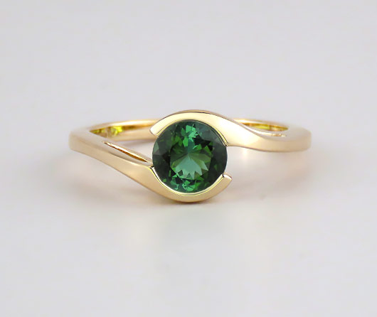 Sea Swells Green Maine Tourmaline Ring