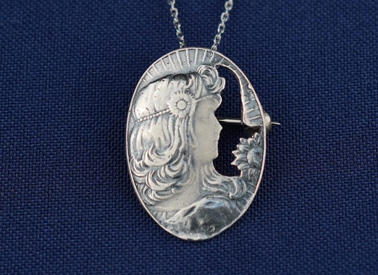 Dawnflower Sterling Silver Pin/Necklace