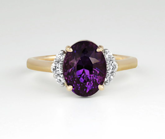 The Goddess Maine Amethyst & Diamond Ring