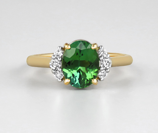 The Goddess Green Maine Tourmaline & Diamond Ring
