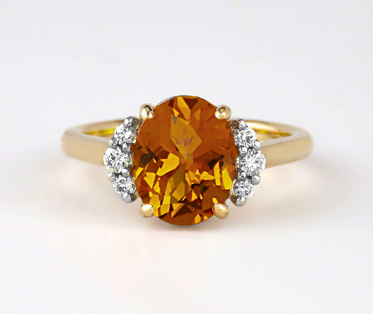 The Goddess Ring – Atlantic Sunrise Citrine & Diamond