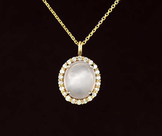 Moonstone & Diamond Necklace