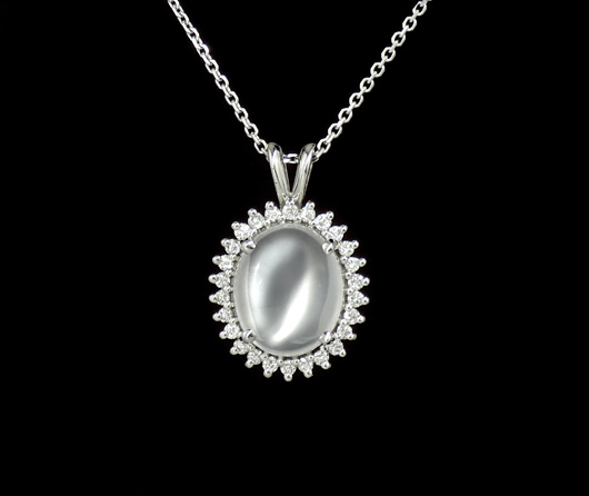 Moonstone & Diamond Necklace