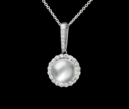 Moonstone & Diamond Necklace