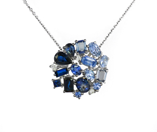 Intergalactic Blue Sapphire & Diamond Necklace