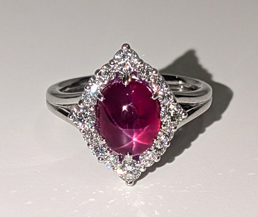 Rare Burma Star Ruby & Diamond Ring
