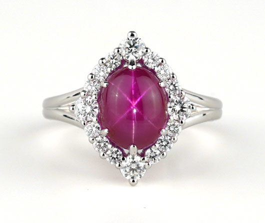 Rare Burma Star Ruby & Diamond Ring