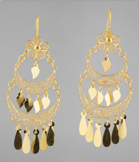 Desert Silk & Saffron Winds Gold Earrings