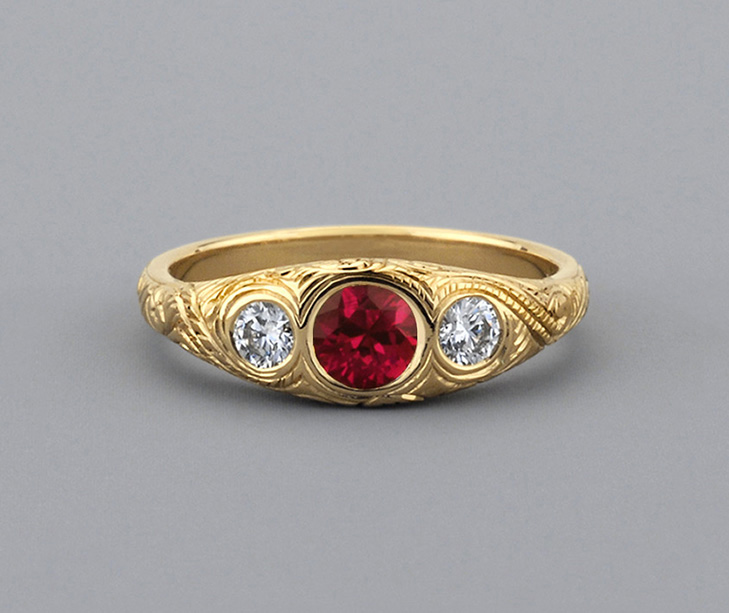 Gibson Girl Ruby & Diamond Ring