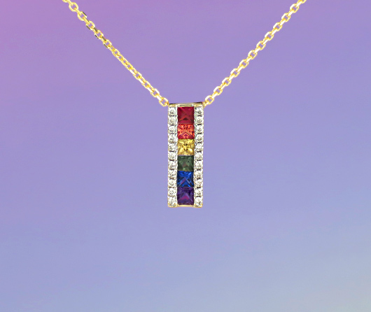 My Son’s Xylophone from Cincinnati Fancy Sapphire & Diamond Necklace