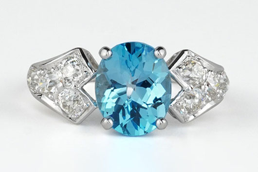 Brighter Than Blue, Blue Sky Topaz & Diamond Ring