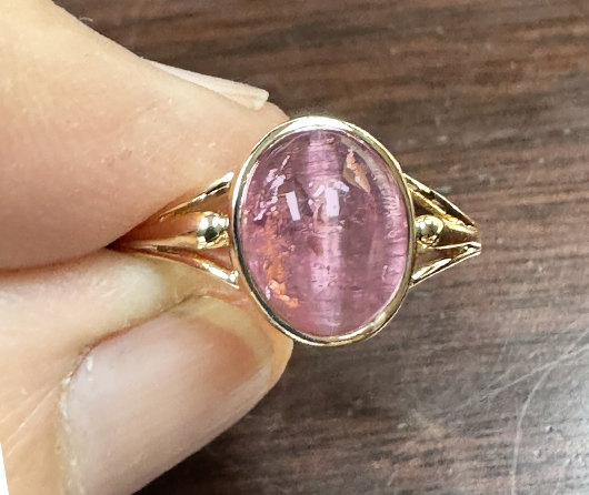 Pink Cat’s Eye Maine Tourmaline Ring