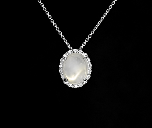 Moonstone & Diamond Necklace