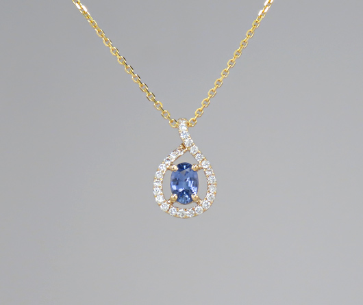 Blue Sapphire & Diamond Necklace