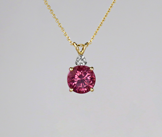 Pink Maine Tourmaline & Diamond Necklace