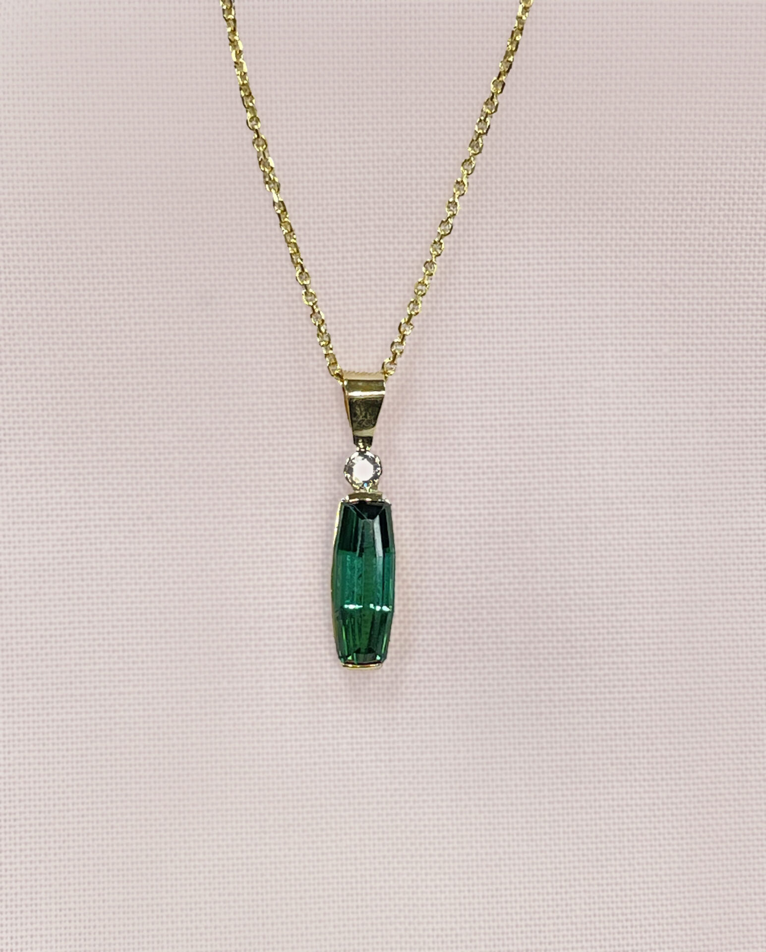 The Electric Boat Maine Tourmaline & Diamond Necklace