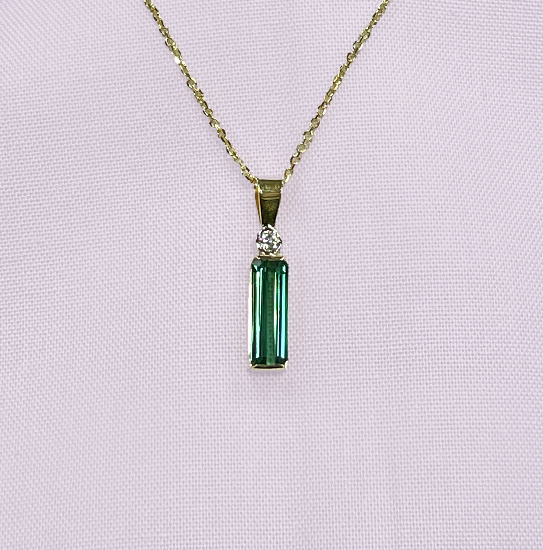 The Electric Boat Maine Tourmaline & Diamond Necklace